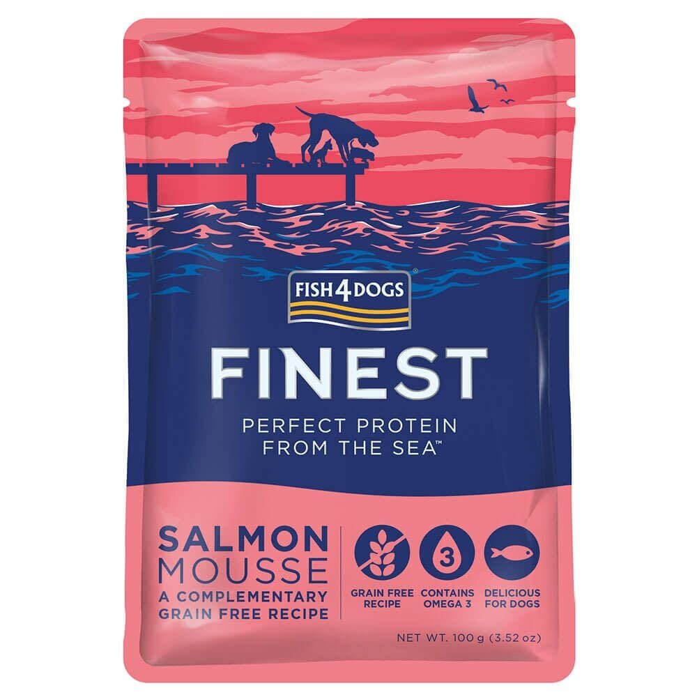F4D pastēte suņiem Finest Salmon Mousse, 100 g цена и информация | Konservi suņiem | 220.lv