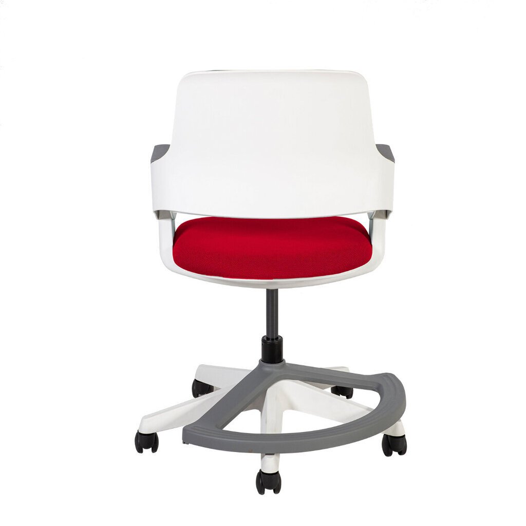 Bērnu mācību krēsls ROOKEE 64x64xH76-93cm, tumši sarkans, balts plastmasas rāmis cena un informācija | Biroja krēsli | 220.lv