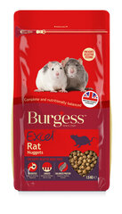 Корм для крыс Burgess Excel Rat Nuggets, 1,5 кг цена и информация | Корм для грызунов | 220.lv