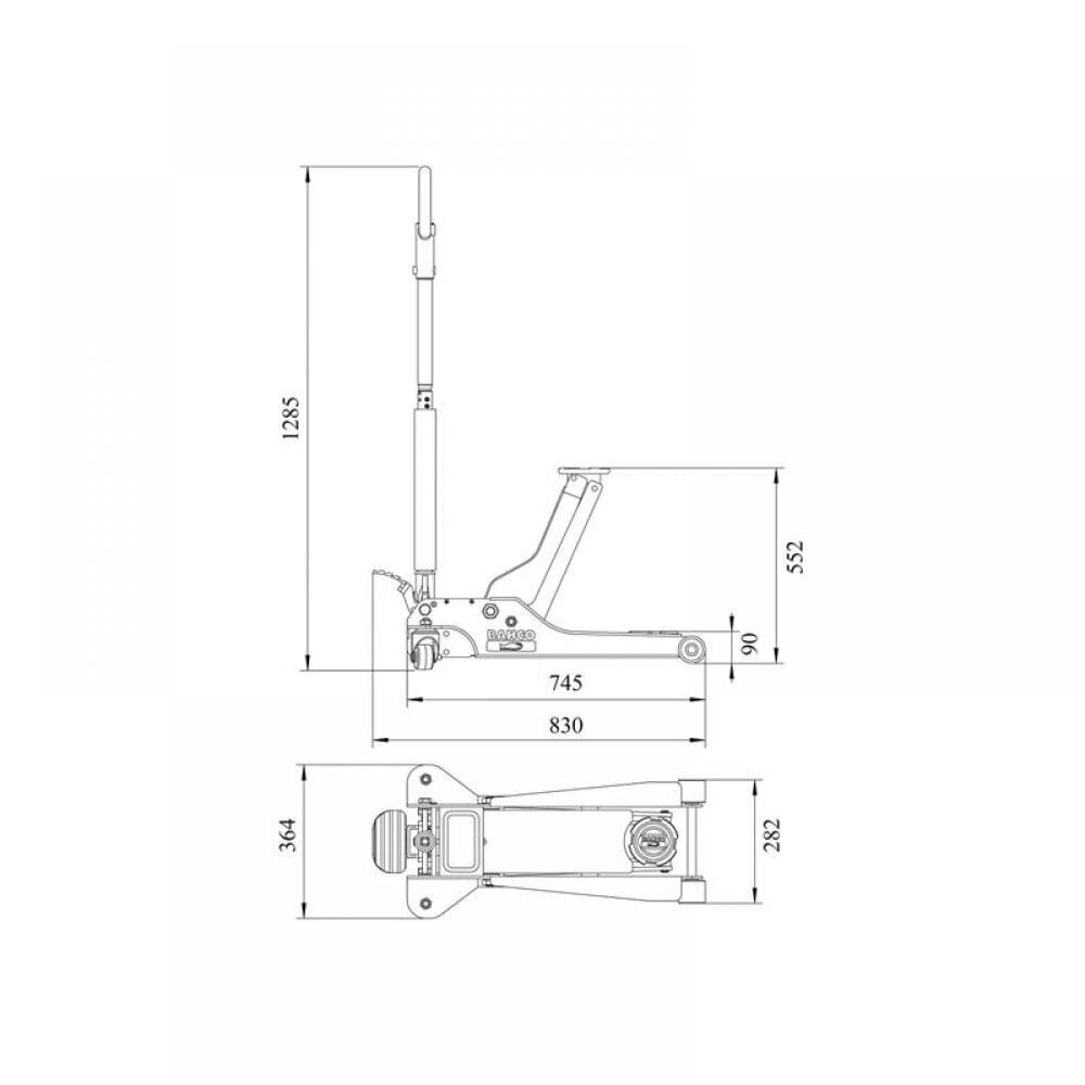 Domkrats 3T 830mm max/min 552/90mm cena un informācija | Auto piederumi | 220.lv