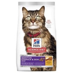 Полноценный корм для взрослых кошек Hills Science Stomach&Skin с курицей, 1.5 кг цена и информация | Сухой корм для кошек | 220.lv