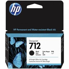 INK CARTRIDGE BLACK NO.712/38ML 3ED70A HP цена и информация | Картриджи для струйных принтеров | 220.lv