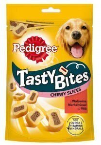 Pedigree gardums ar liellopu gaļu suņiem Tasty Bites Chewy Slices, 155 g cena un informācija | Gardumi suņiem | 220.lv