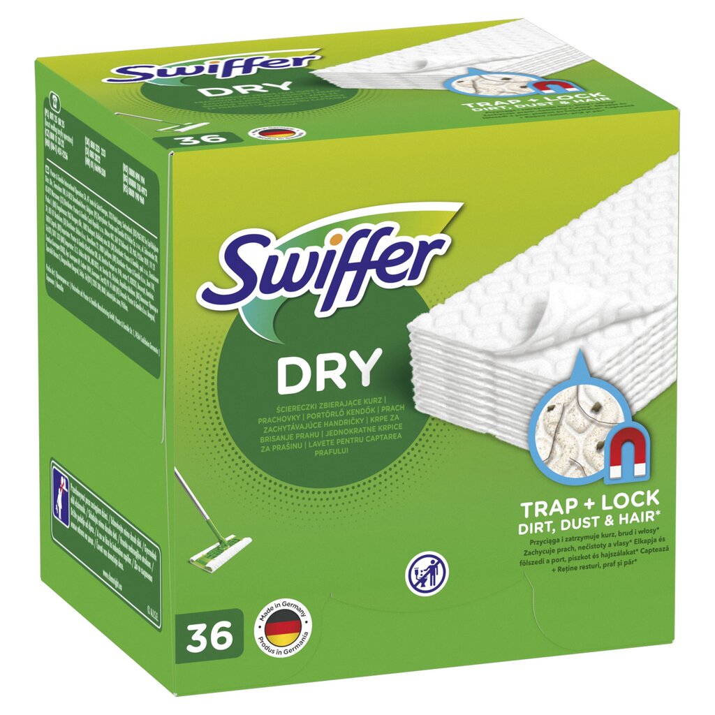 Swiffer Sweeper sausas drānas, papildinājums 36gab cena un informācija | Tīrīšanas piederumi | 220.lv
