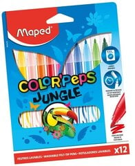 Flomasteri MAPED "Color Peps" Jungle 12 krāsas cena un informācija | Modelēšanas un zīmēšanas piederumi | 220.lv
