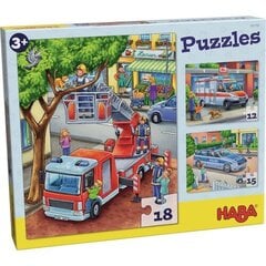 Puzle Policija, ugunsdzēsēji un viņu draugi, Haba, 45g. cena un informācija | Puzles, 3D puzles | 220.lv