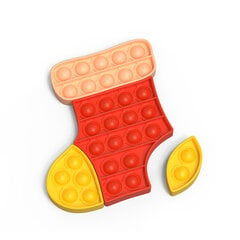 Silikona rotaļlieta POP IT "Ziemassvētku zeķe", puzle cena un informācija | Galda spēles | 220.lv
