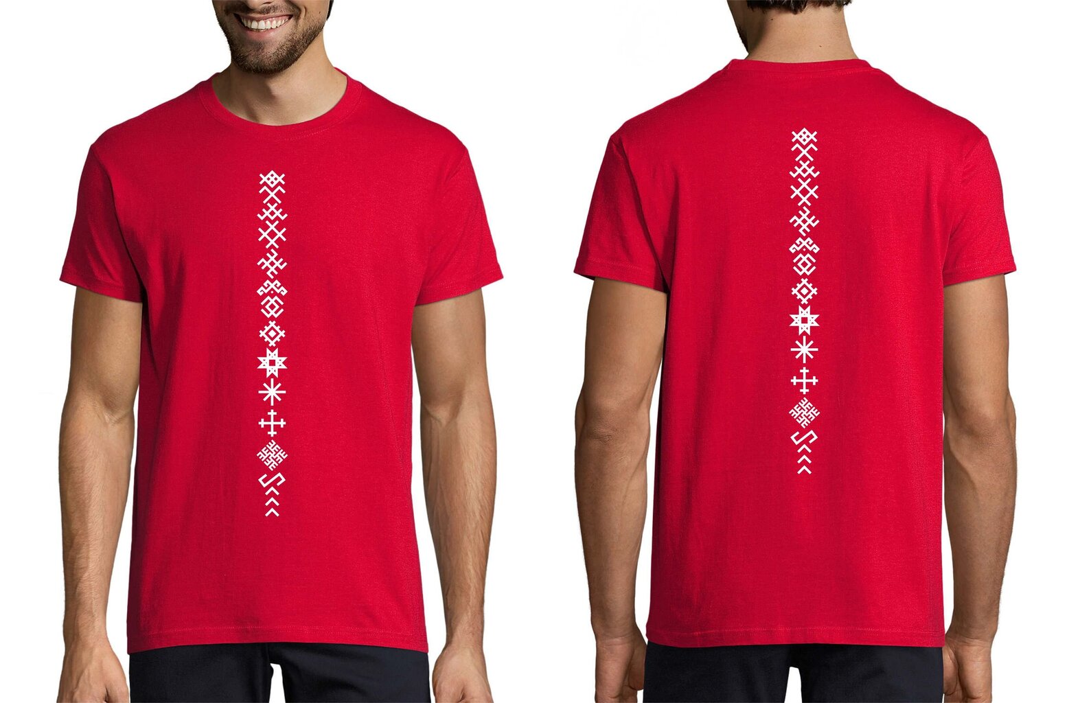 T-krekls vīriešiem" Baltijas simboli", sarkanā krāsā cena un informācija | Vīriešu T-krekli | 220.lv
