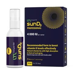 Uztura bagātinātājs LYL Sun D3 Professional 4000IU/d.- 125d. aer. 50ml цена и информация | Витамины, пищевые добавки, препараты для хорошего самочувствия | 220.lv