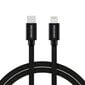 Swissten Textile Universāls Quick Charge 3.1 USB-C uz Lightning Datu un Uzlādes Kabelis 2m Melns cena un informācija | Kabeļi un vadi | 220.lv