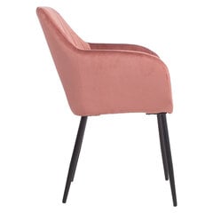 Krēsls EVELIN 60,5x57,5xH82cm, audums: samta audums, krāsa: rozā cena un informācija | Virtuves un ēdamistabas krēsli | 220.lv