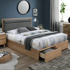 Кровать BLOSSOM 160x200см, темно-серый / дуб цена и информация | Кровати | 220.lv