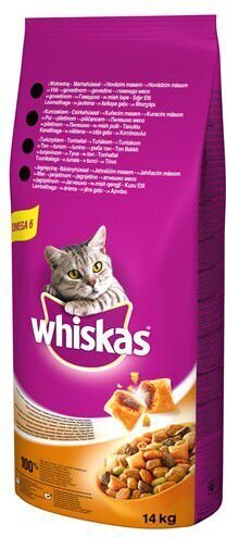 Whiskas sausā barība pieaugušiem kaķiem, ar tunci, 14 kg цена и информация | Sausā barība kaķiem | 220.lv