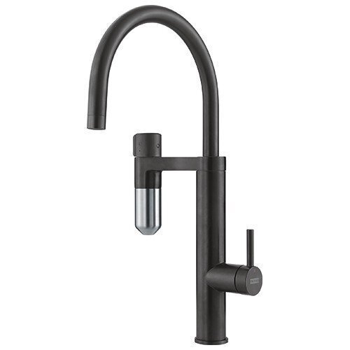 Jaucējkrāns Franke Vital J-Spout, 120.0551.241, sviras jaucējs, kapsulas filtrs, melnā/nerūsējoša tērauda krāsā цена и информация | Ūdens maisītāji virtuvei | 220.lv