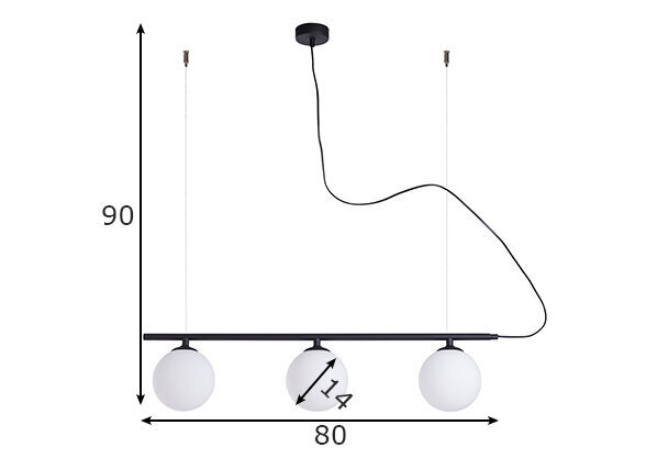 Griestu lampa Beryl, melna/balta, 3x 40 W 890932876 cena un informācija | Griestu lampas | 220.lv