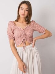 Блузка Rue Paris, грязно-розового цвета, с сердечками цена и информация | Женские блузки, рубашки | 220.lv