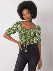 Черно-зеленая блуза Rue Paris с цветочным принтом цена и информация | Женские блузки, рубашки | 220.lv