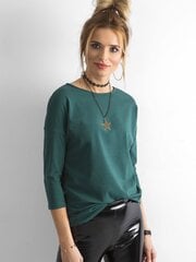 Базовая блуза с рукавами 3/4, темно-зеленая цена и информация | Женские блузки, рубашки | 220.lv