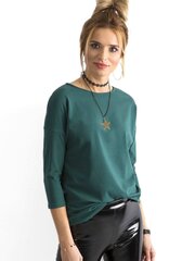 Базовая блуза с рукавами 3/4, темно-зеленая цена и информация | Женские блузки, рубашки | 220.lv