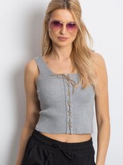 Серый короткий топ со шнуровкой цена и информация | Женские блузки, рубашки | 220.lv