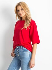 Vienkārša kokvilnas sarkana blūze. Red XS цена и информация | Женские блузки, рубашки | 220.lv