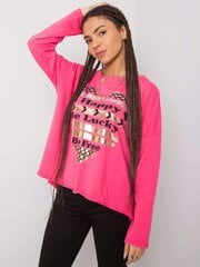 Rozā kokvilnas blūze ar apdruku. Pink Universāls цена и информация | Женские блузки, рубашки | 220.lv