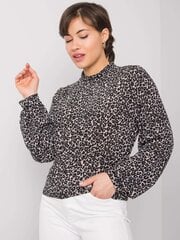 Женская блуза с узором Rue Paris, чёрная цена и информация | Женские блузки, рубашки | 220.lv