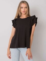 Блуза с вырезом на спине Och Bella, чёрная цена и информация | Женские блузки, рубашки | 220.lv