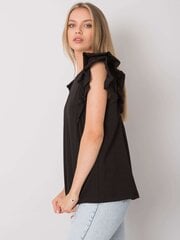 Блуза с вырезом на спине Och Bella, чёрная цена и информация | Женские блузки, рубашки | 220.lv