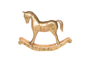 Dekorācija zelta zirgs, 22 cm cena un informācija | Interjera priekšmeti | 220.lv