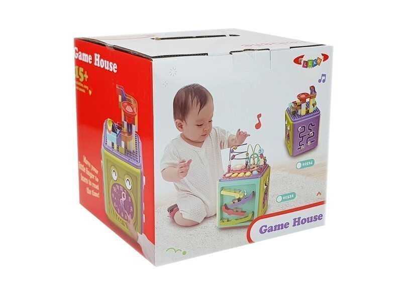 Daudzfunkcionāls izglītojošs kubs Lean Toys Game House cena un informācija | Rotaļlietas zīdaiņiem | 220.lv