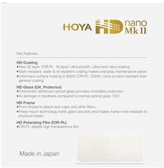 Hoya фильтр круговой поляризации HD Nano Mk II 55 мм цена и информация | Фильтры | 220.lv