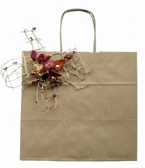 Rožu papīra dāvanu maisiņi, 3 gab, brūngans cena un informācija | Dāvanu saiņošanas materiāli | 220.lv
