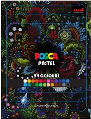 Восковая пастель UNI POSCA KPA-100 24 цвета цена и информация | Принадлежности для рисования, лепки | 220.lv