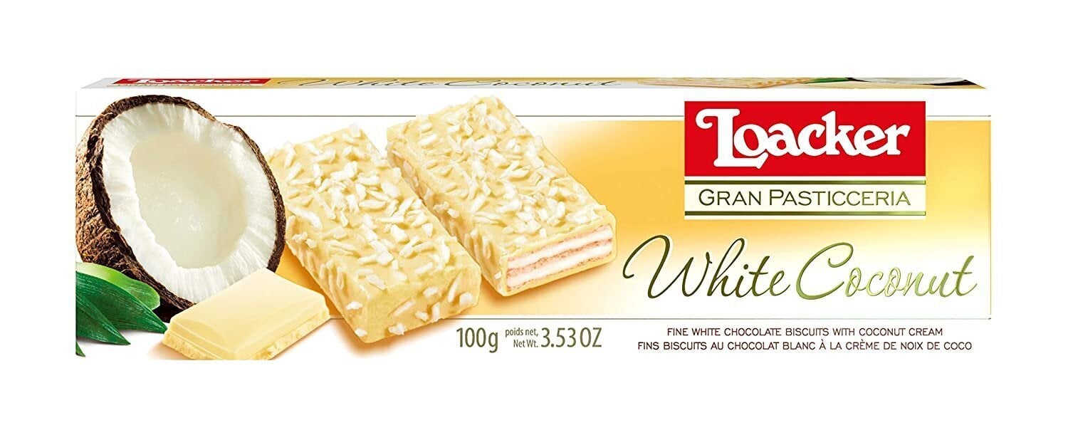 Vafeles - Loacker Gran Pasticceria White Coconut, 100 g cena un informācija | Saldumi | 220.lv