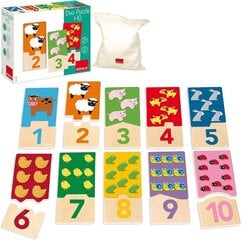 Koka puzle ar cipariem Duo Puzzle 1-10, 20d. Goula 53329 cena un informācija | Puzles, 3D puzles | 220.lv