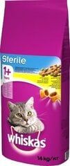 Whiskas сухой корм с курицей для стерилизованных кошек Sterile, 14 кг цена и информация | Сухой корм для кошек | 220.lv