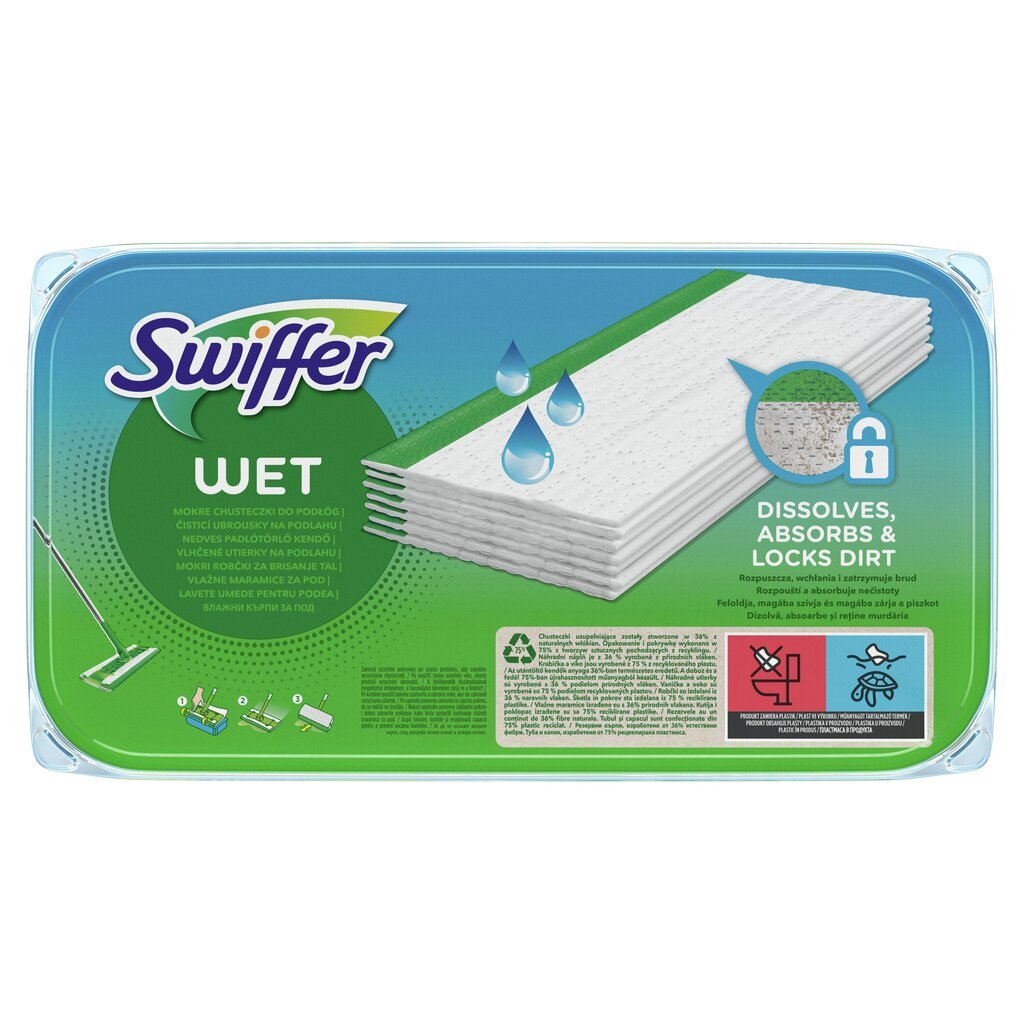 Swiffer Sweeper mitrās drānas, papildinājums 10gab цена и информация | Tīrīšanas piederumi | 220.lv