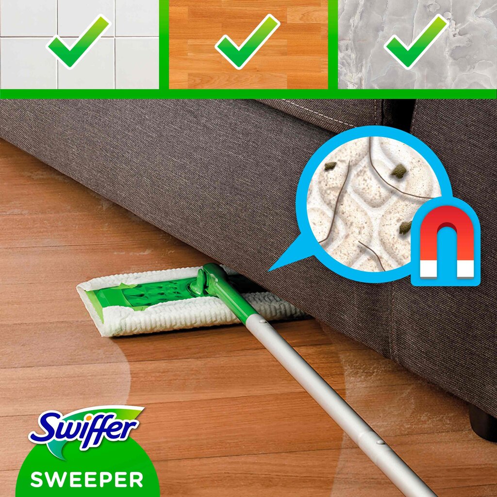 Swiffer Sweeper Starter Kit XXL: slota, sausās lupatas 8gab un mitrās lupatas 3gab cena un informācija | Tīrīšanas piederumi | 220.lv
