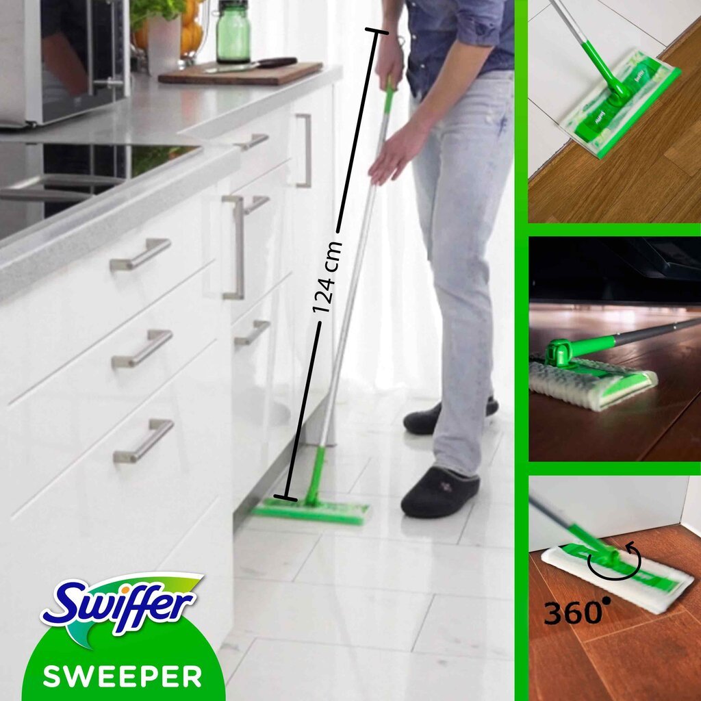 Swiffer Sweeper Starter Kit XXL: slota, sausās lupatas (8 gab.) un mitrās lupatas (3 gab.) цена и информация | Tīrīšanas piederumi | 220.lv