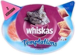 Whiskas kaķu gardumi ar lasi Temptations, 60 g cena un informācija | Gardumi kaķiem | 220.lv