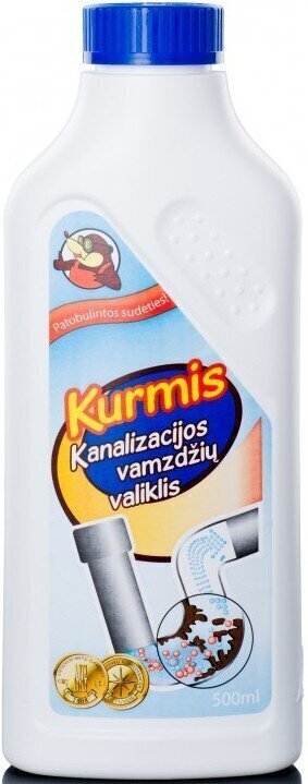 Kanalizācijas cauruļu tīrītājs KURMIS, šķidrs 500 ml cena un informācija | Tīrīšanas līdzekļi | 220.lv