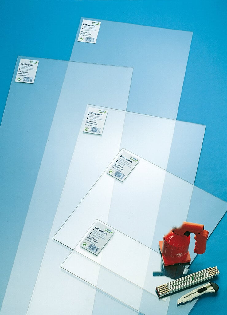 Caurspīdīgs organiskais stikls Hobbyglas, 2 mm, 50x50 cm цена и информация | Griestu, sienu dekoru elementi | 220.lv