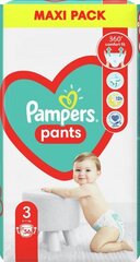 Autiņbiksītes-biksītes PAMPERS Pants Maxi Pack 3. izmērs, 56 gab. cena un informācija | Autiņbiksītes | 220.lv