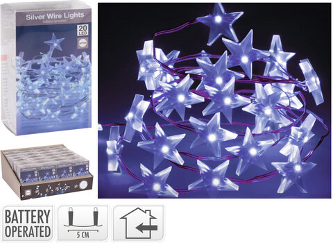 LED virtene Zvaigznes, 1 m cena un informācija | Ziemassvētku lampiņas, LED virtenes | 220.lv