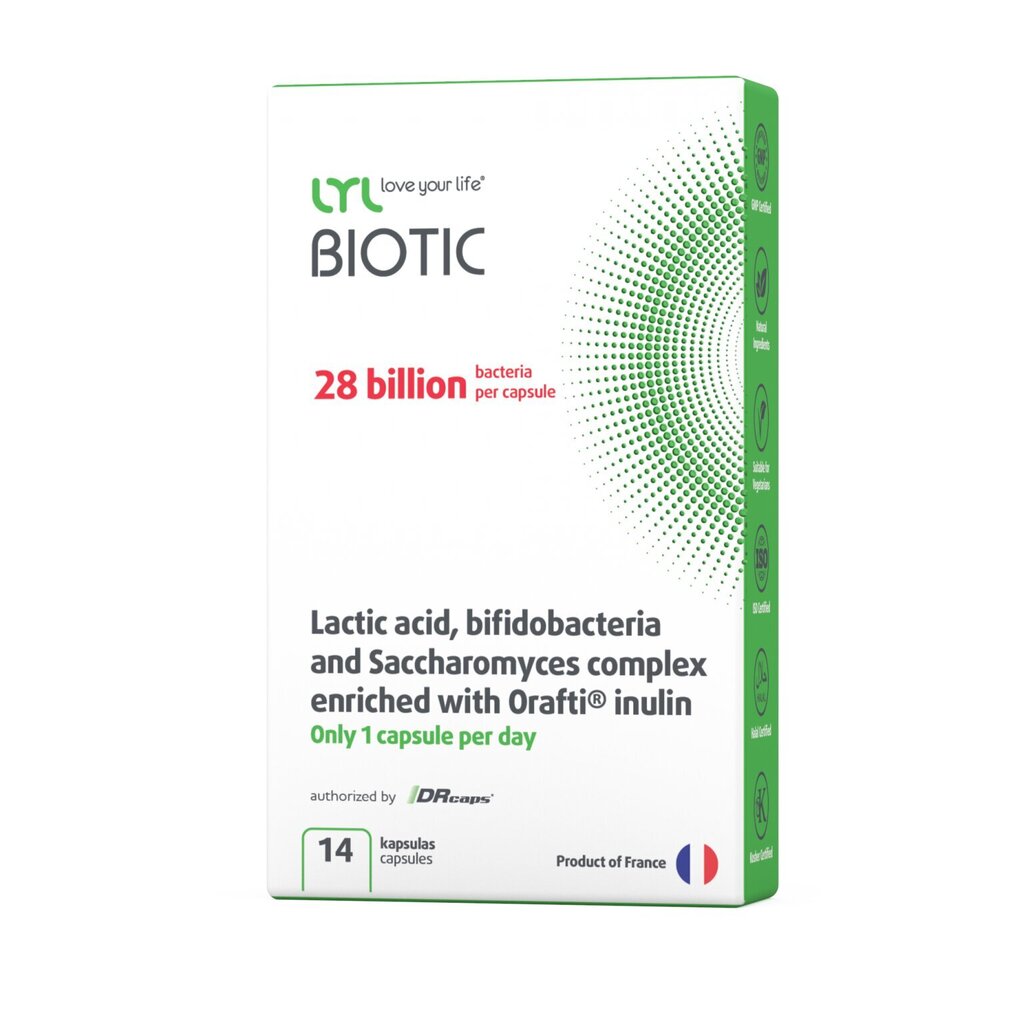 Uztura bagātinātāji LYLbiotic kaps. N14 cena un informācija | Vitamīni, preparāti, uztura bagātinātāji labsajūtai | 220.lv