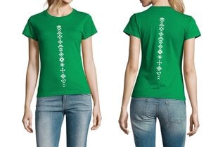 Sieviešu T-krekls " Baltijas simboli" Zaļš cena un informācija | T-krekli sievietēm | 220.lv