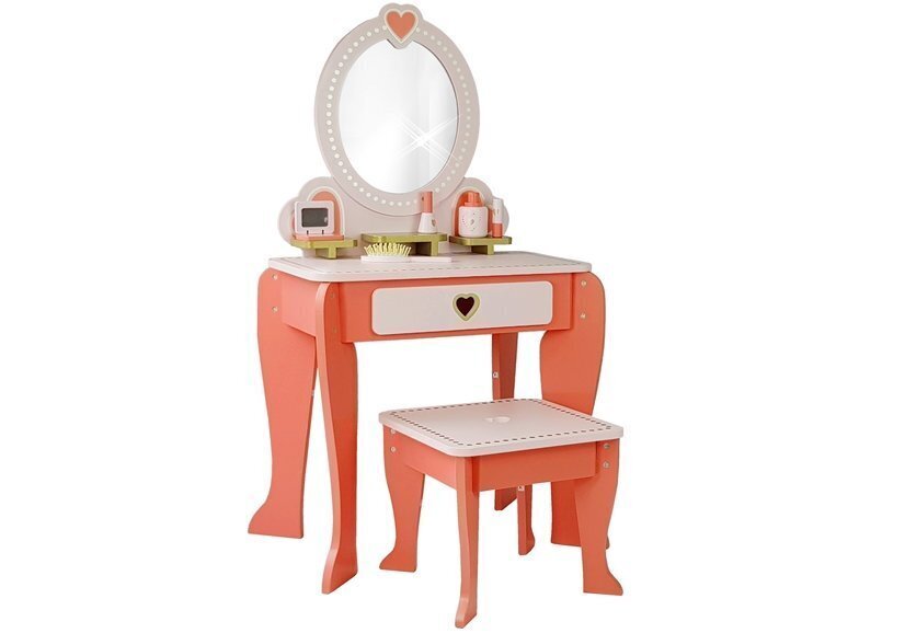 Koka tualetes galds bērniem, rozā krāsā цена и информация | Rotaļlietas meitenēm | 220.lv