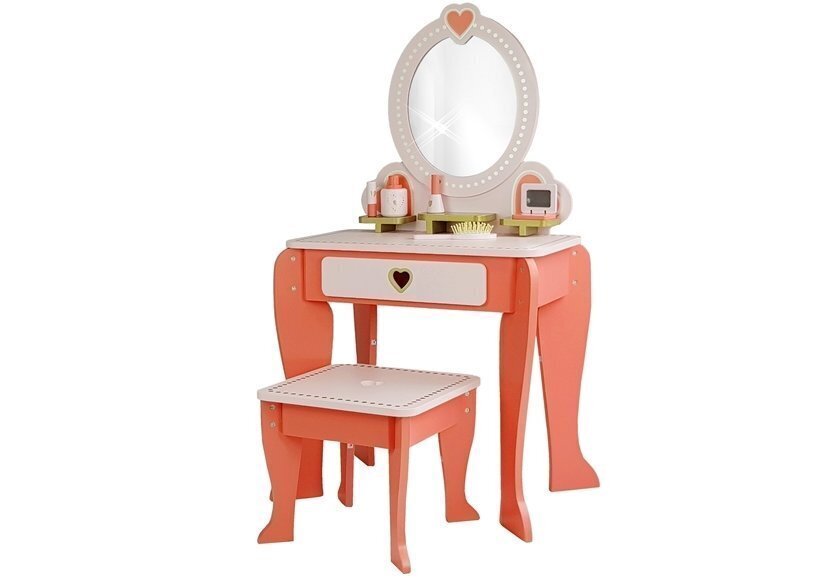 Koka tualetes galds bērniem, rozā krāsā cena un informācija | Rotaļlietas meitenēm | 220.lv