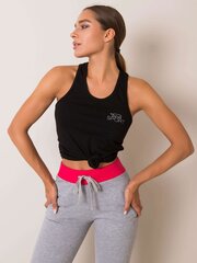 FOR FITNESS Melns sieviešu tops. Black XS цена и информация | Спортивная одежда для женщин | 220.lv